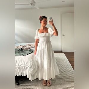 Hill House Corinne Nap Dress in White Shadow Stripe